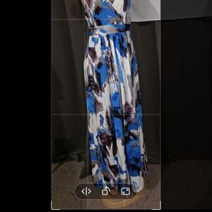 Chic Blue and Black Maxi Dress